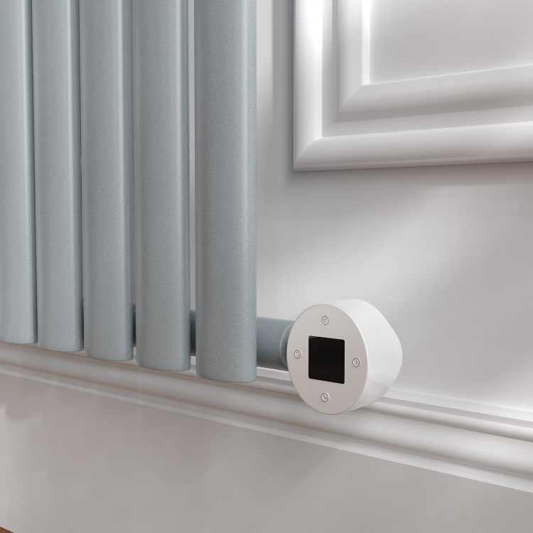 Salt & Pepper Vertical Smart Electric Radiator with Wi-Fi Thermostat - 2x1.2KW - H1800xW472 - Bathroom Safe