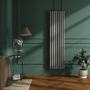 Smoked Stone Vertical Smart Electric Radiator with Wi-Fi Thermostat - 2x1.2KW - H1800xW472 - Bathroom Safe