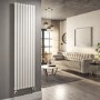White Vertical Smart Electric Radiator with Wi-Fi Thermostat - 2400W - H1800xW472mm - Bathroom Safe
