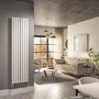 White Vertical Smart Electric Radiator with Wi-Fi Thermostat - 2.4kW - H1800xW472mm - Bathroom Safe