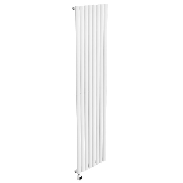 White Vertical Smart Electric Radiator with Wi-Fi Thermostat - 2400W - H1800xW472mm - Bathroom Safe