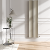 Sorrento Linen Vertical Oval Designer Radiator 1800x472mm Single Panel 3373 BTU