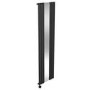 GRADE A1 - Midnight Black Electric Vertical Designer Radiator 1.2kW with Mirror and Wifi Thermostat - H1800xW500mm - IPX4 Bathroom Safe