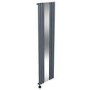 GRADE A1 - Anthracite Electric Vertical Designer Radiator 1.2kW with Mirror and Wifi Thermostat - H1800xW500mm - IPX4 Bathroom Safe