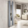 Light Grey Vertical Smart Smart Electric Radiator with Mirror - 1200W - H1800xW500mm - Bathroom Safe