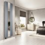 Light Grey Vertical Smart Smart Electric Radiator with Mirror - 1200W - H1800xW500mm - Bathroom Safe
