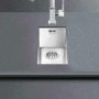 Half Bowl Chrome Stainless Steel Kitchen Sink - Smeg Quadra