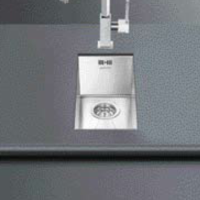 Half Bowl Chrome Stainless Steel Kitchen Sink - Smeg Quadra