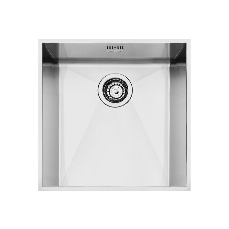Single Bowl Undermount Chrome Stainless Steel Kitchen Sink - Smeg Quadra