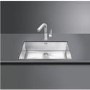 Single Bowl Chrome Stainless Steel Kitchen Sink - Smeg Quadra