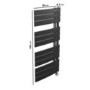 electriQ Flat Panel Electric Towel Radiator H1080xW500mm - Black