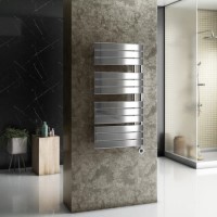 ElectriQ Designer Chrome Flat Panel Towel Rail - 400W with Wifi Thermostat - H1080xW500mm - IPX4 Bathroom Safe