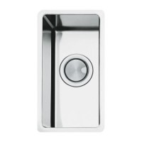 0.75 Bowl Undermount Chrome Stainless Steel Kitchen Sink - Smeg Mira