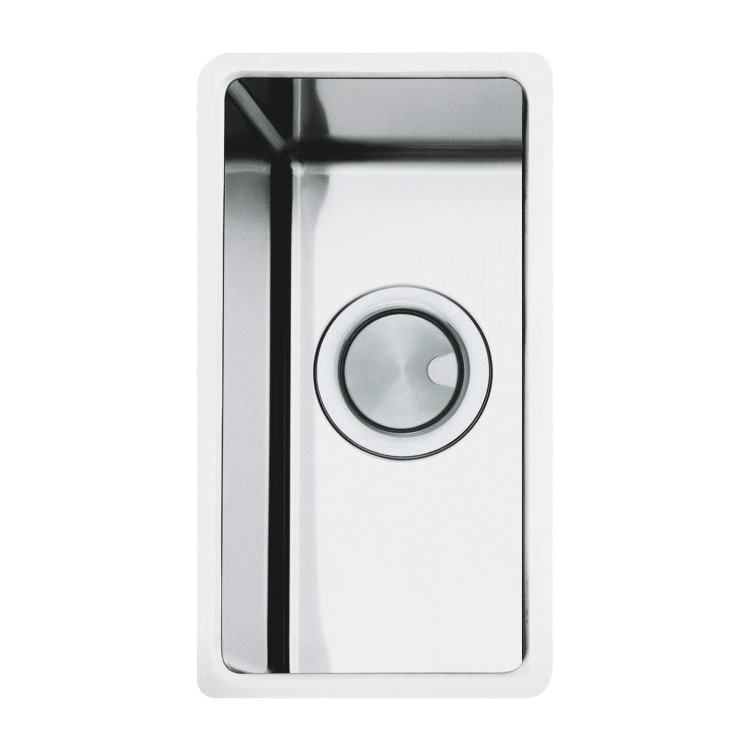 0.75 Bowl Undermount Chrome Stainless Steel Kitchen Sink - Smeg Mira