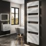 White Smart Electric Towel Radiator with Wi-Fi Thermostat - 1200W - H1800xW600mm - Bathroom Safe
