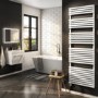 White Smart Electric Towel Radiator with Wi-Fi Thermostat - 1200W - H1800xW600mm - Bathroom Safe