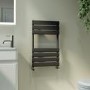 Riace Midnight Black Vertical Flat Towel Radiator 650x400mm Single Panel 870 BTU