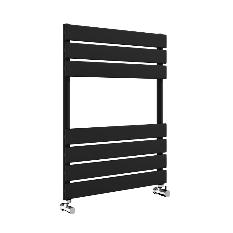 GRADE A1 - Riace Midnight Black Vertical Flat Towel Rail  650x500mm Single Panel 1018 BTU