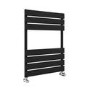 GRADE A1 - Riace Midnight Black Vertical Flat Towel Rail  650x500mm Single Panel 1018 BTU