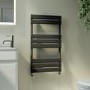 Riace Midnight Black Vertical Flat Towel Radiator 800x450mm Single Panel 1120 BTU