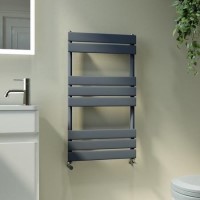 Riace Anthracite Vertical Flat Towel Radiator 800x450mm Single Panel 1120 BTU Riace Anthracite Vertical Flat Towel Radiator 800x450mm Single Panel 1120 BTU