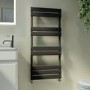 Riace Midnight Black Vertical Flat Towel Rail Radiator 1000x450mm Single Panel 1365 BTU