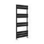 Riace Midnight Black Vertical Flat Towel Rail Radiator 1000x450mm Single Panel 1365 BTU
