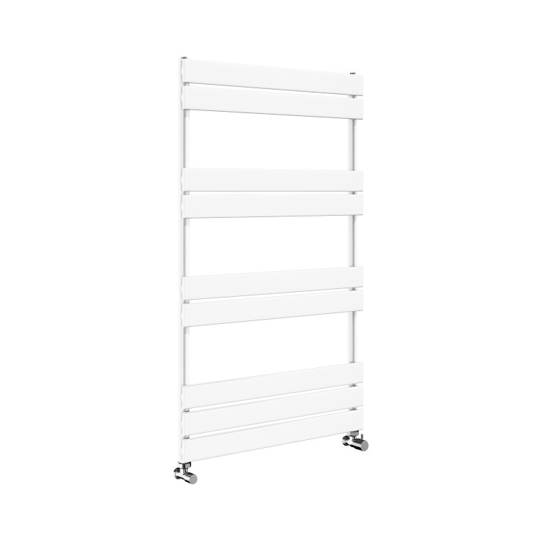 Riace White Vertical Flat Towel Rail Radiator 1000x600mm Single Panel 1712 BTU
