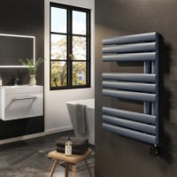 Anthracite Smart Electric Towel Radiator with Wi-Fi Thermostat - 600W - H650xW450mm - Bathroom Safe Anthracite Smart Electric Towel Radiator with Wi-Fi Thermostat - 600W - H650xW450mm - Bathroom Safe