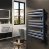 electriQ Curved Panel Electric Towel Radiator H650xW450mm - Grey