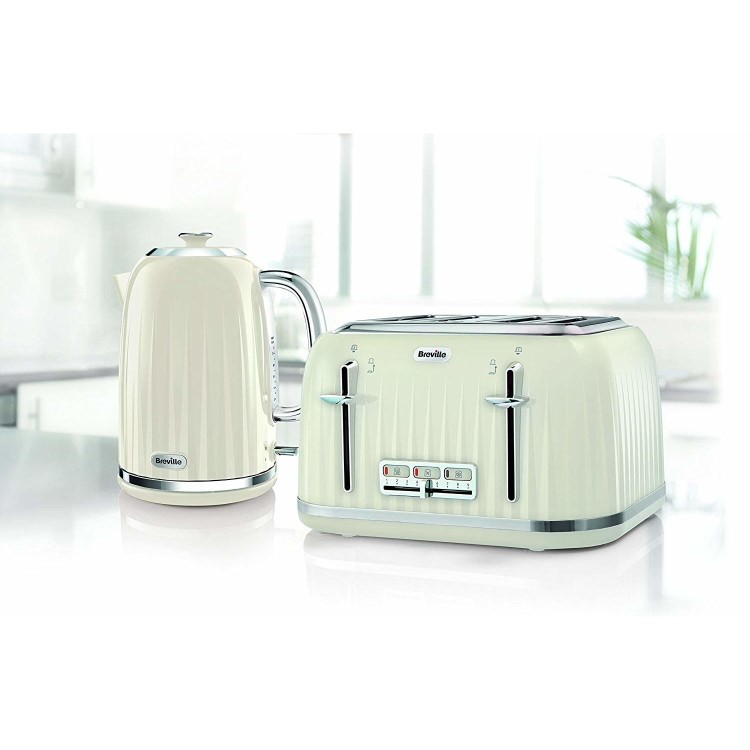 Breville VTT702 Impressions 4 Slice Toaster - Cream