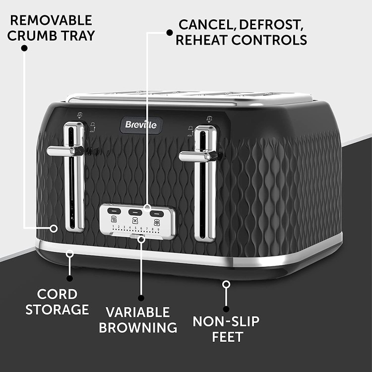 Breville Curve 4 Slice Toaster - Black