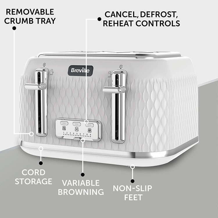 Breville Curve 4 Slice Toaster - White