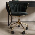 VTY001 Black Velvet Knotted Swivel Office Chair - Verity