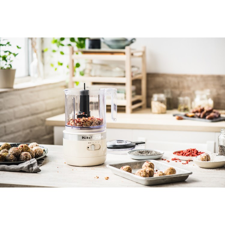 KitchenAid 1.19L Cordless Mini Food Processor - Almond Cream