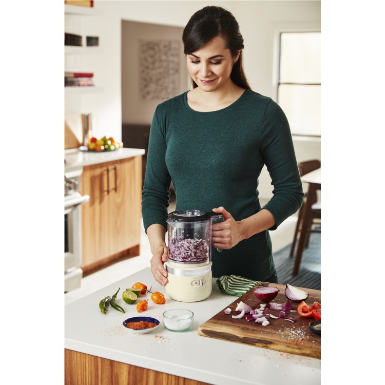 KitchenAid 1.19L Cordless Mini Food Processor - Almond Cream