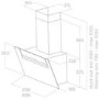 Elica Sheen 60cm Angled Cooker Hood - Black Glass