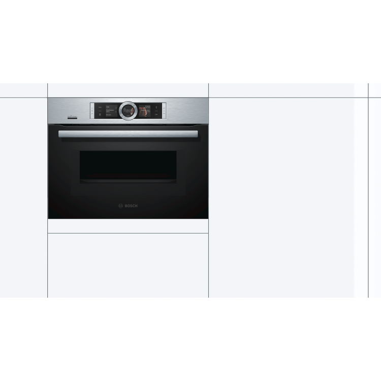 Bosch Series 8 Built-in Compact Single Oven and Microwave with Home Connect - Stainless Steel