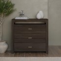 VXN002 Dark Mango Wood Chest of 3 Drawers - Vixen