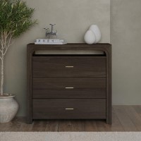 Dark Mango Wood Chest of 3 Drawers - Vixen