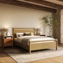 VXN004D Light Oak Double Wooden Bed Frame - Vixen