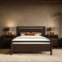 Dark Wood Double Wooden Bed Frame - Vixen