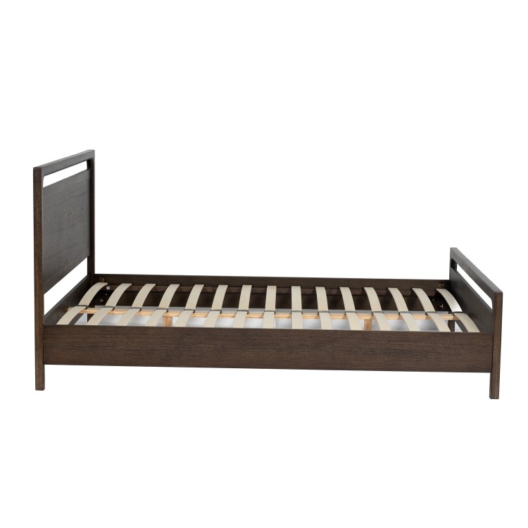 Dark Wood Double Wooden Bed Frame - Vixen