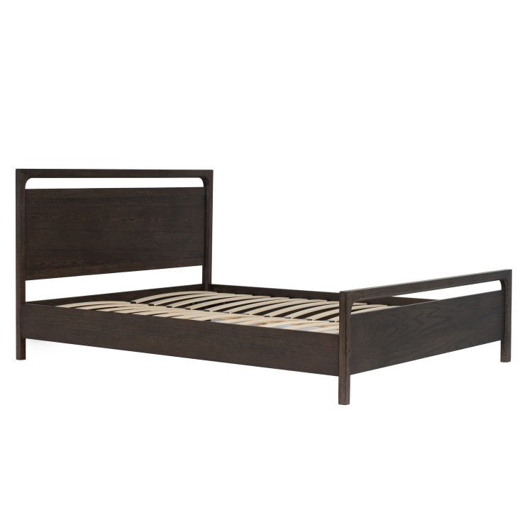 Dark Wood Double Wooden Bed Frame - Vixen