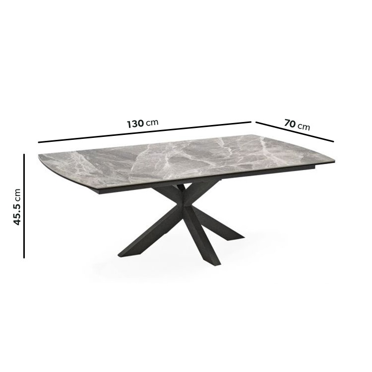 Large Grey Marble Coffee Table - Vida Living-Valerius