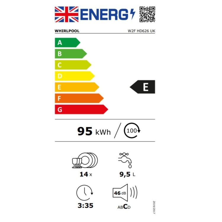 Refurbished Whirlpool 6th Sense Freestanding Dishwasher - White