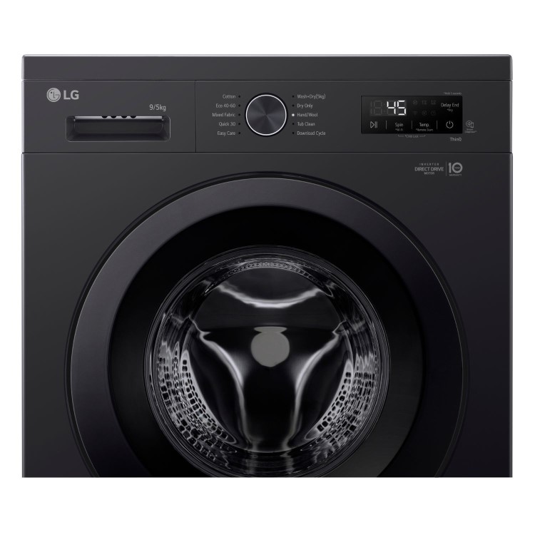 LG X10 Series 9kg Wash 5kg Dry 1400rpm Washer Dryer - Black