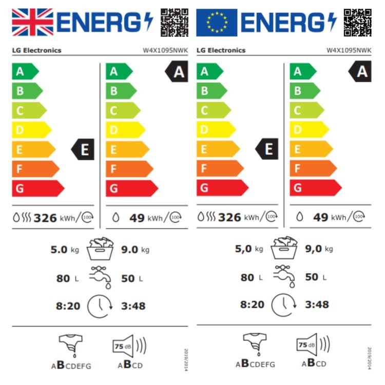 LG X10 Series 9kg Wash 5kg Dry 1400rpm Washer Dryer - White