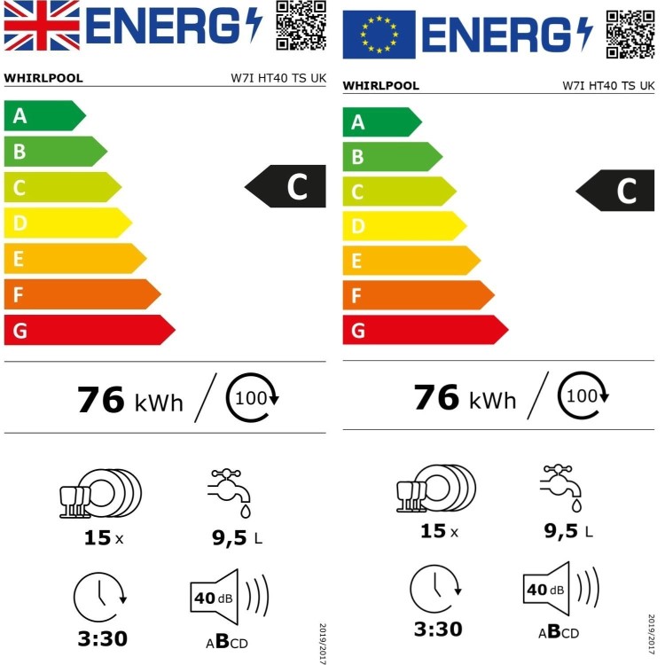 Whirlpool 6th Sense Integrated Dishwasher - C-Rated, Black control panel