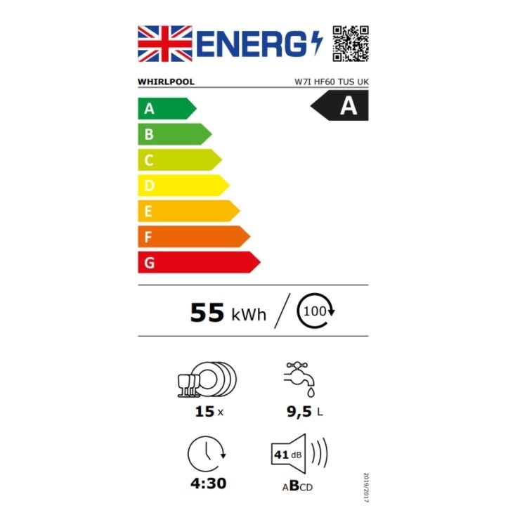 Refurbished Whirlpool 6th Sense W7IHF60TUSUK 15 Place Fully Integrated Dishwasher